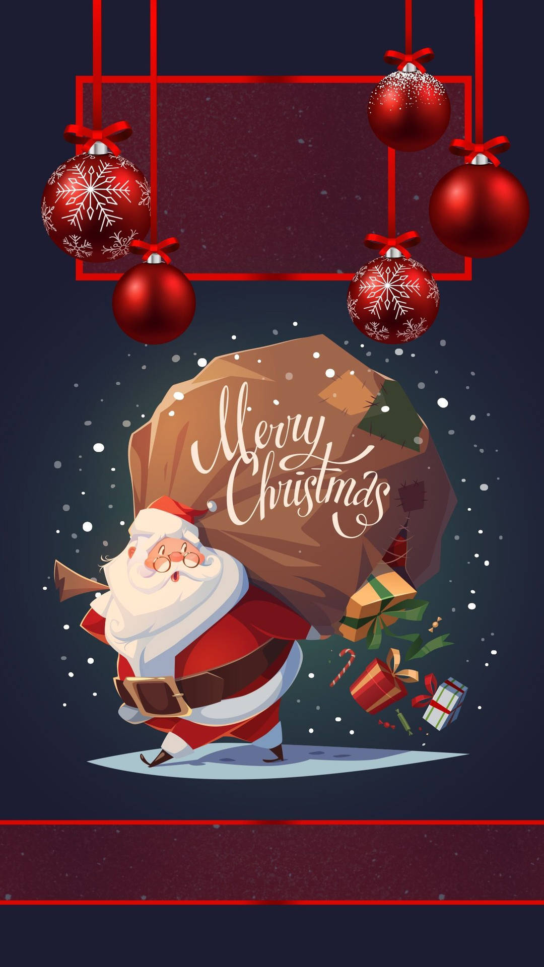 Caption: Santa Claus Delivering Christmas Gifts - Iphone Wallpaper