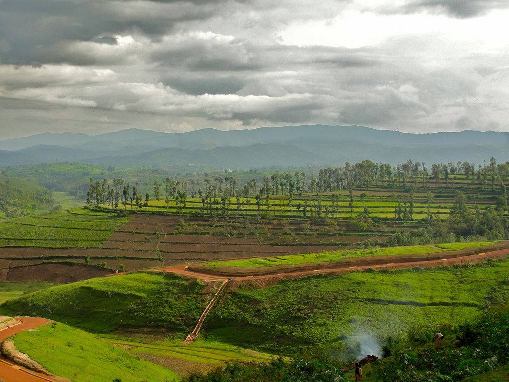Caption: Scenic View Of Burundi's Hills And Lush Terrain