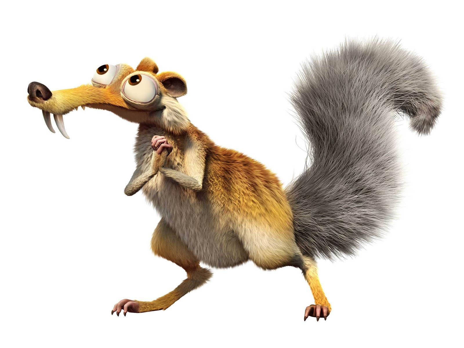 Caption: Scrat Chasing The Ever Elusive Acorn In Ice Age Background