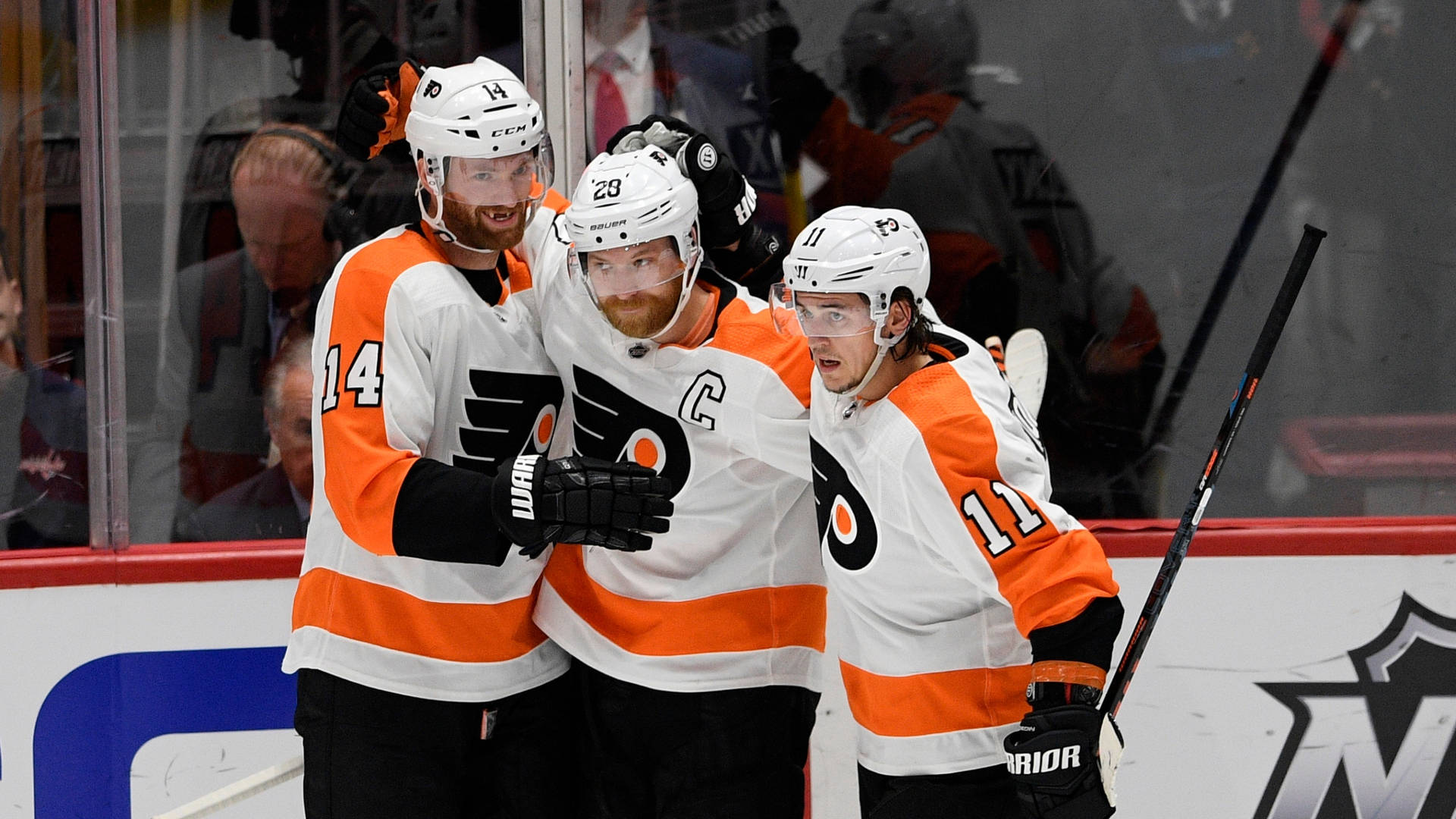 Caption: Sean Couturier Celebrating A Winning Moment Background