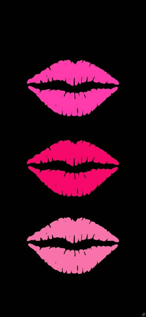 Caption: Sensual Hot Pink Aesthetic Lips Background