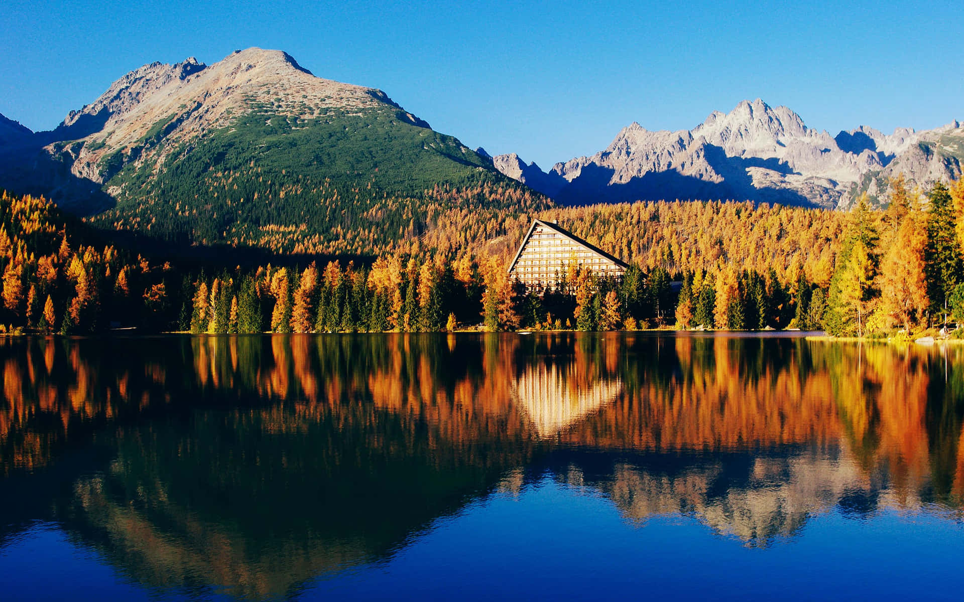 Caption: Serene Beauty Of Crystal Clear Lake Background