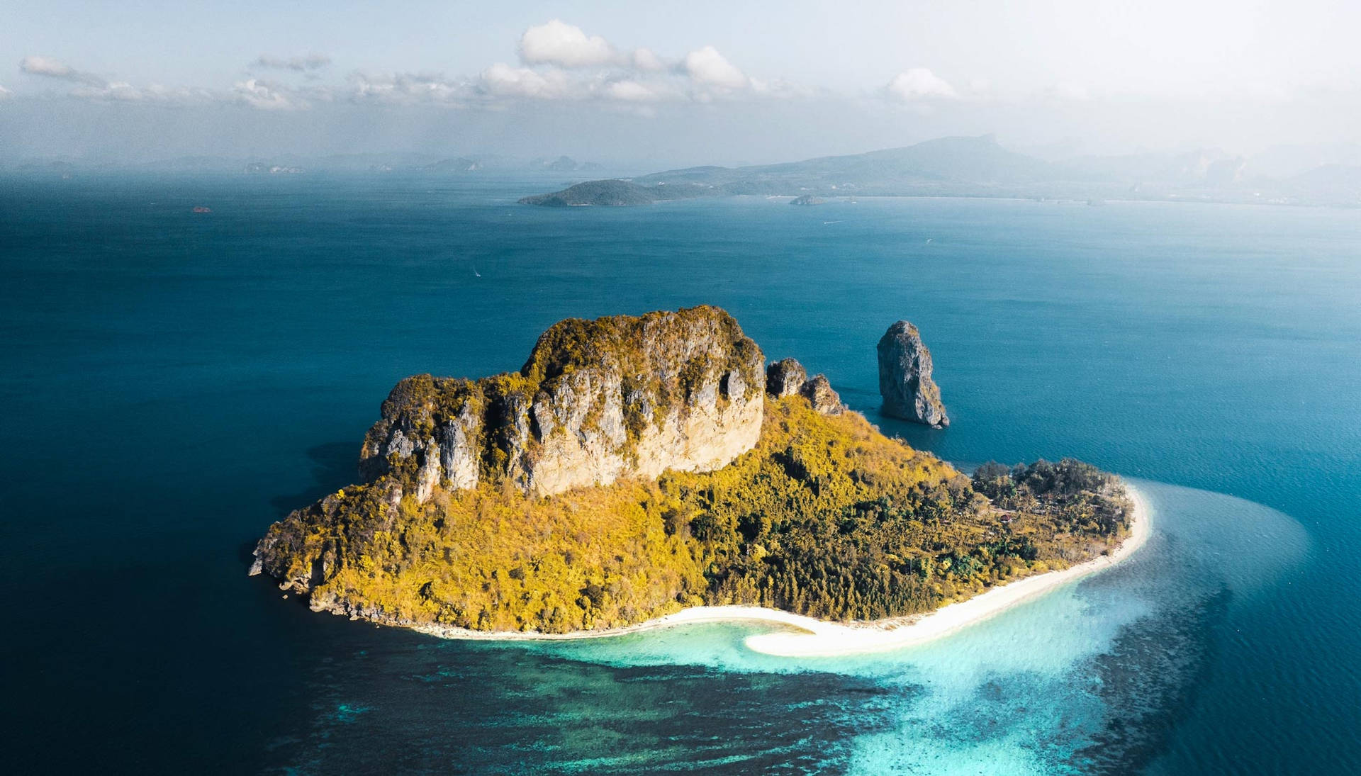 Caption: Serene Landscape Of The Rocky Marshall Islands Background