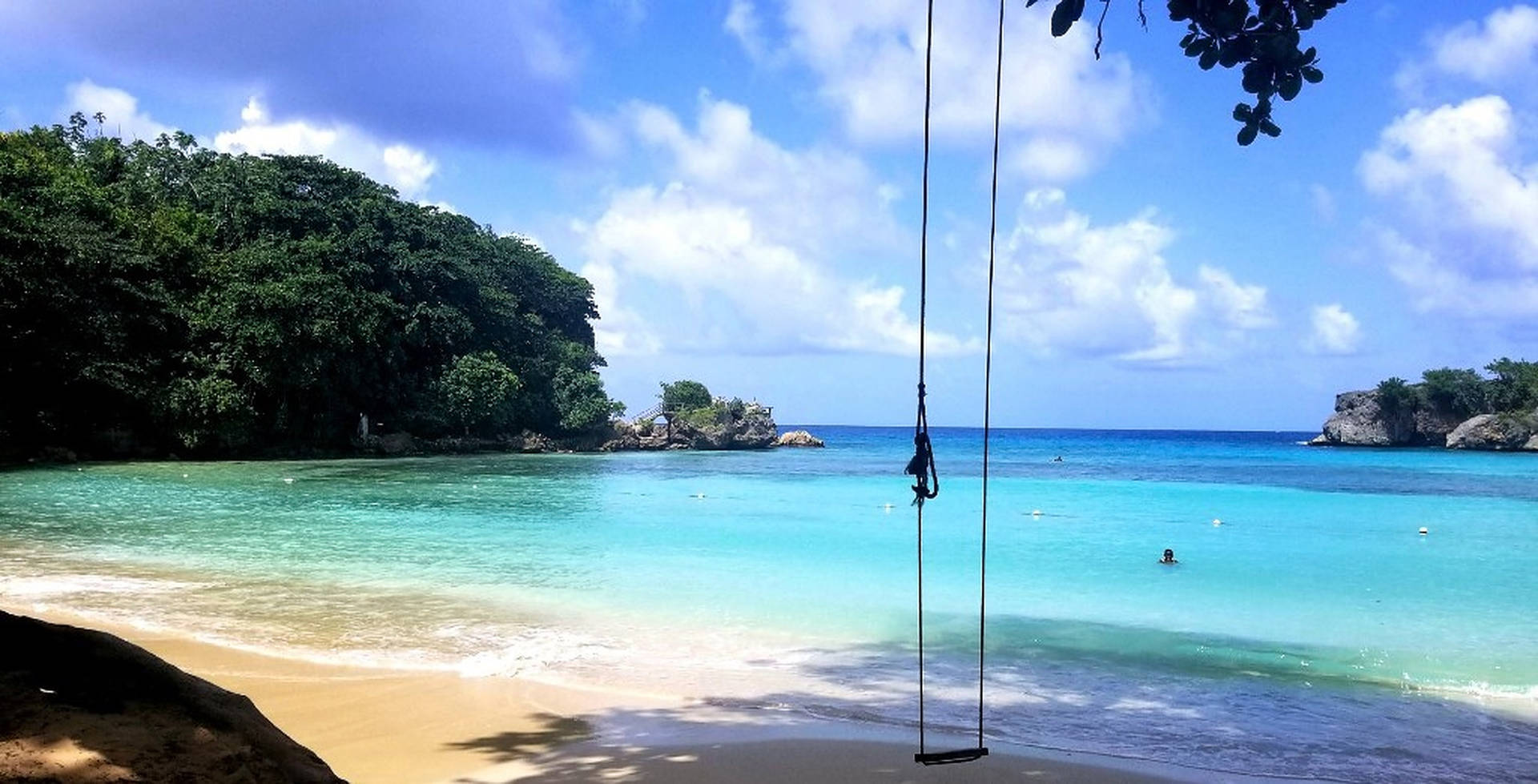 Caption: Serene Moments At Jamaica Beach Background