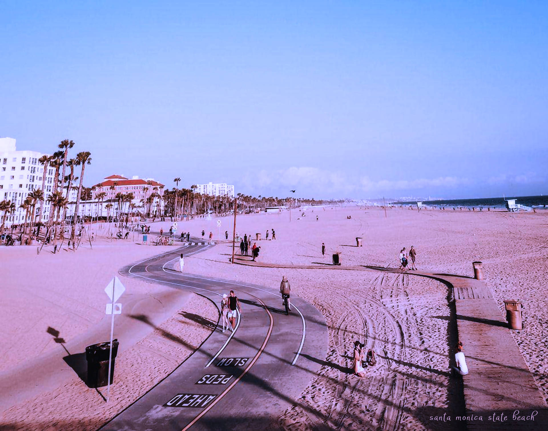 Caption: Serene View Of Santa Monica State Beach Background