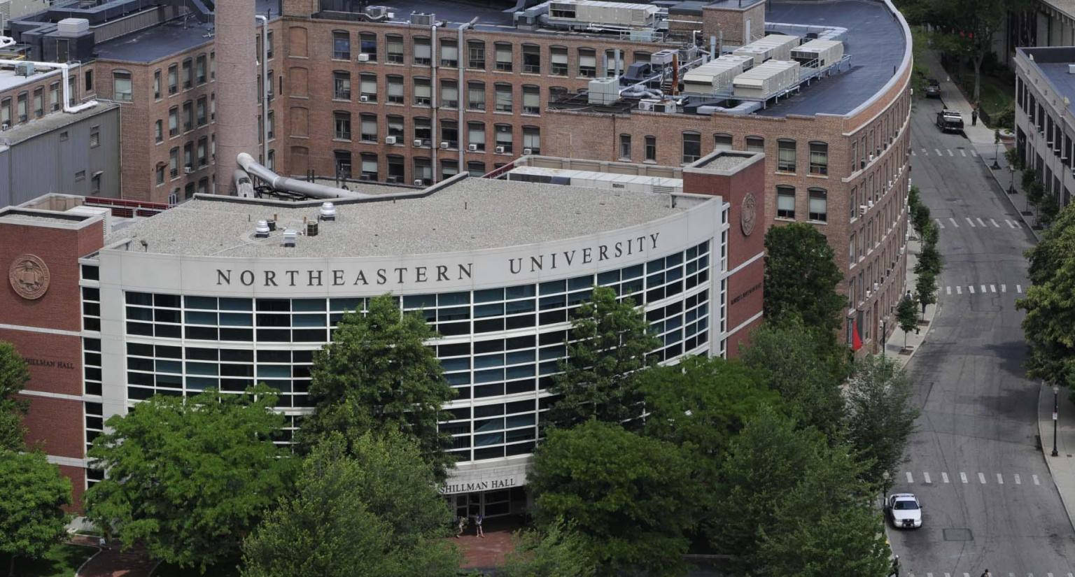 Caption: Shillman Hall At Northeastern University In Boston Background