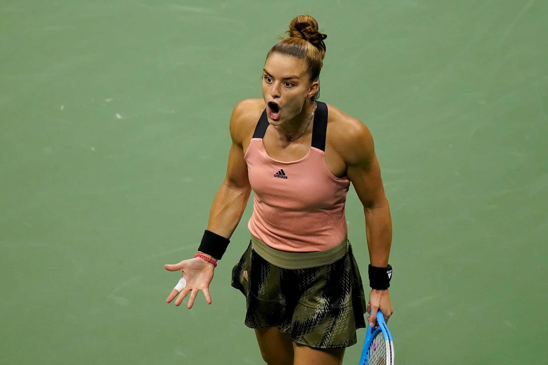 Caption: Shocked Reaction Of Tennis Star Maria Sakkari Background