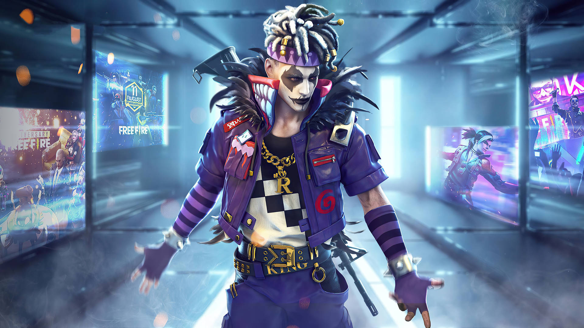Caption: Showcasing Epic Joker Skin In Free Fire Game Desktop Background