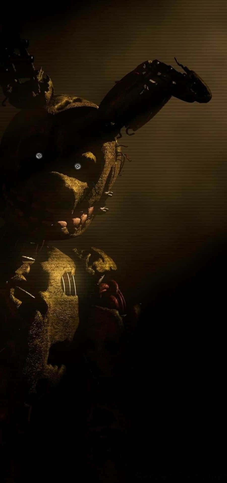 Caption: Sinister Springtrap Lurking In The Shadows Background