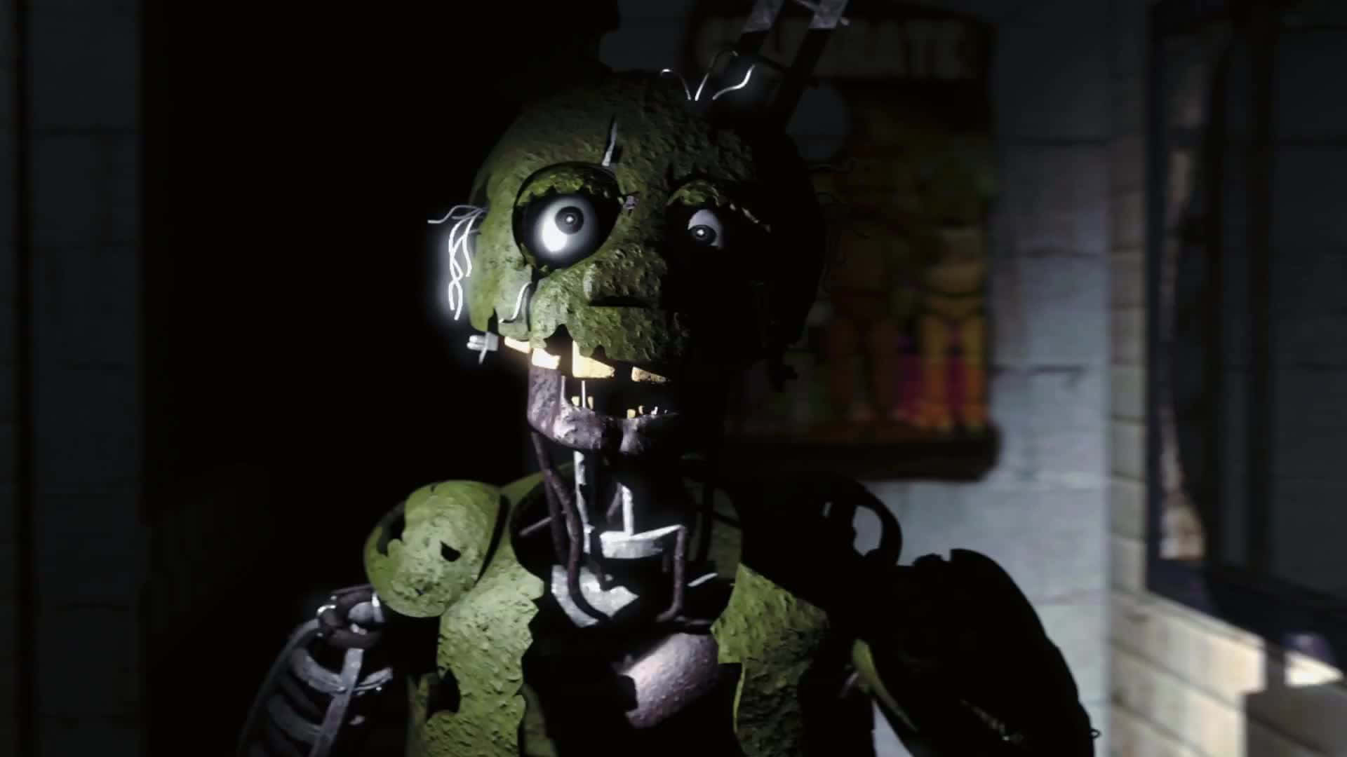 Caption: Sinister Stare Of Springtrap Background