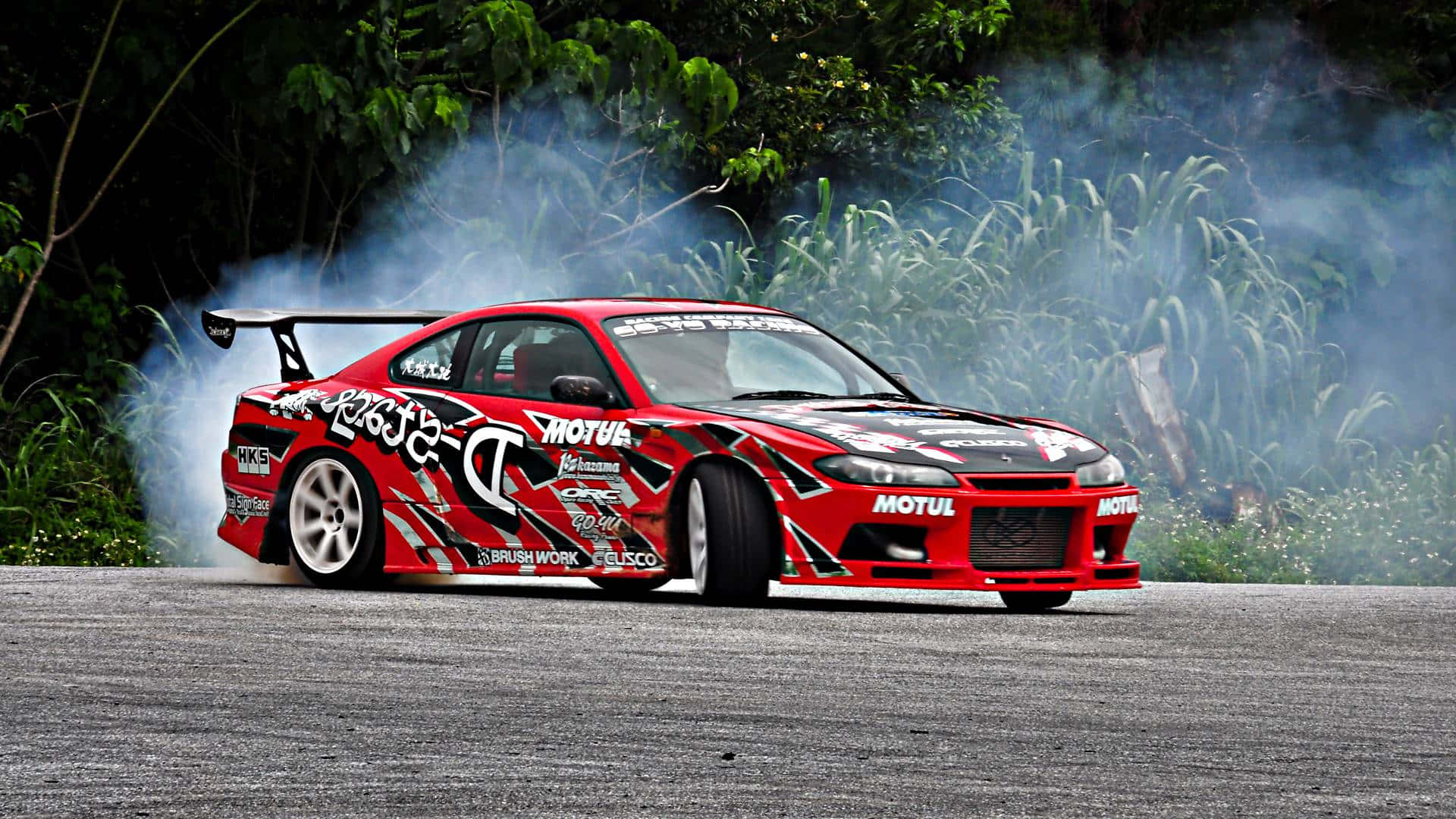 Caption: Sleek And Fast Nissan Silvia S15 Under The Night Sky Background