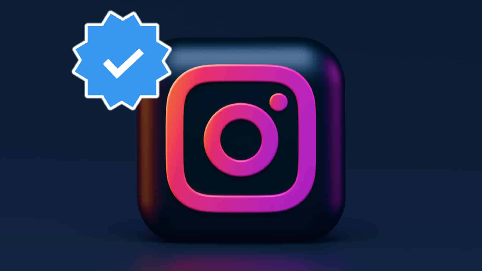 Caption: Social Media Authentication: 3d Verified Instagram Check Mark Background