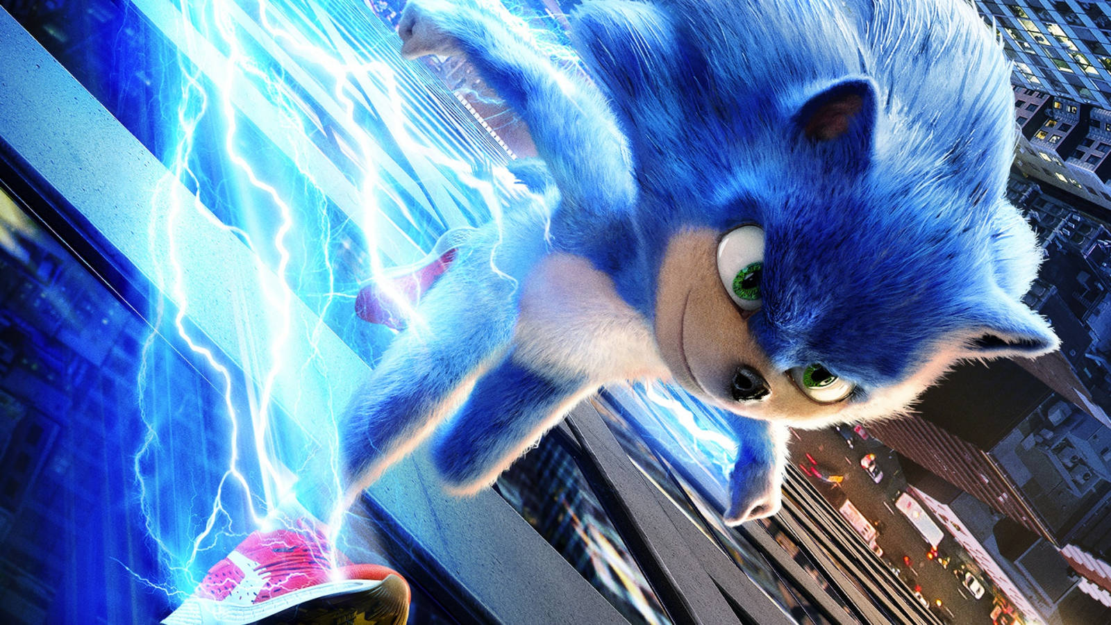 Caption: Sonic The Hedgehog In High Speed Action Background