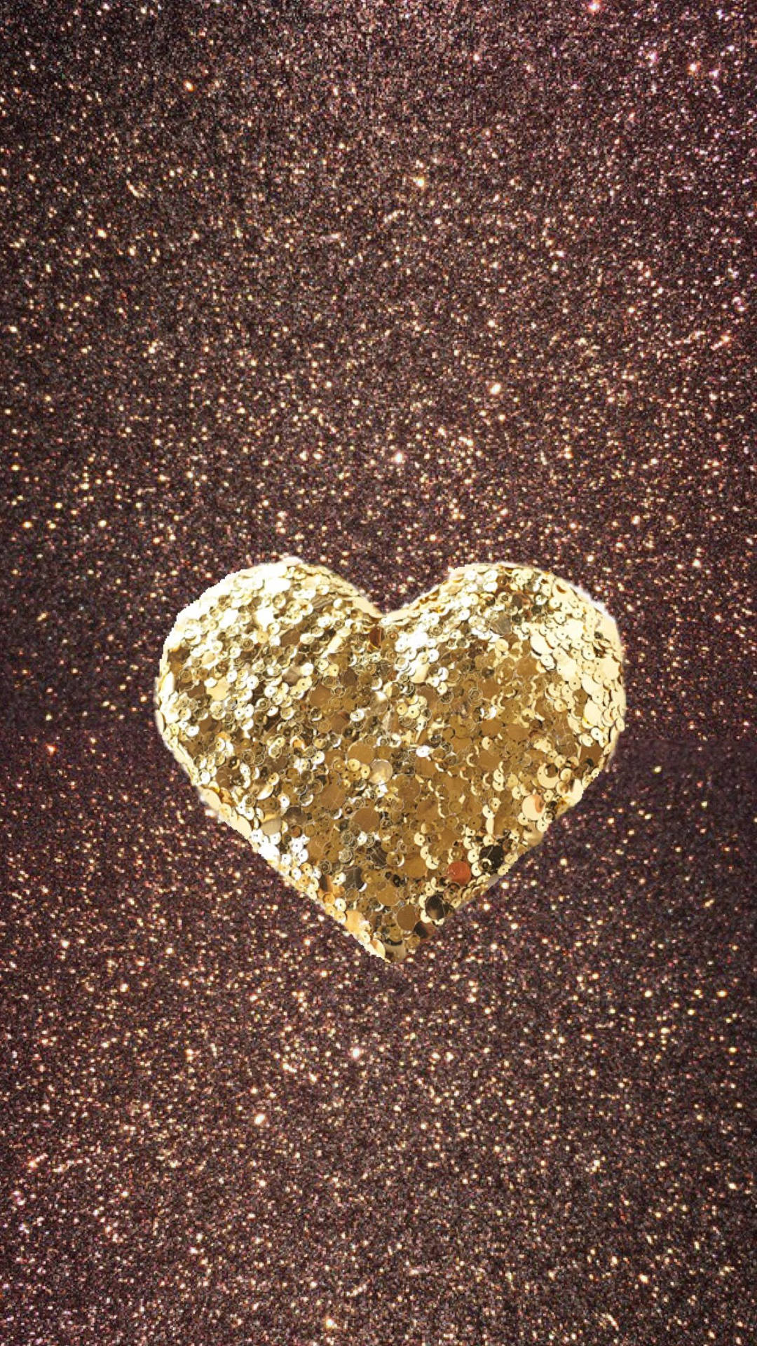 Caption: Sparkling Gold Heart Wallpaper For Iphone Background