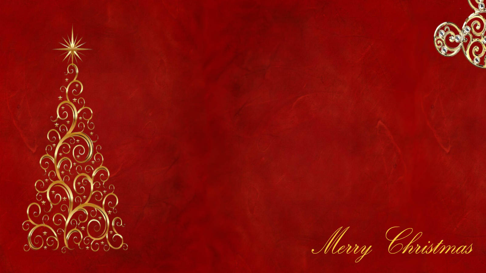 Caption: Sparkling Red And Gold Christmas Background Background