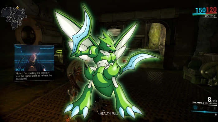 Caption: Spectacular Scyther Glowing Energetically In The Digital Realm Background