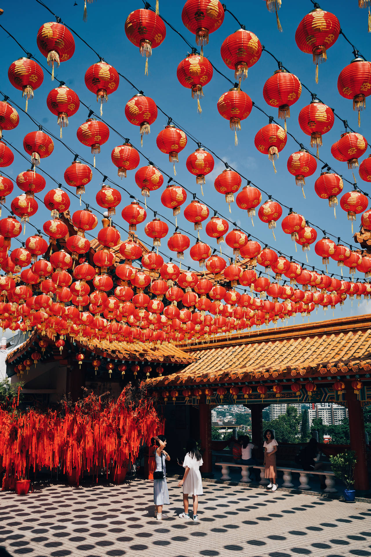 Caption: Spirited Celebration Of Chinese New Year Background