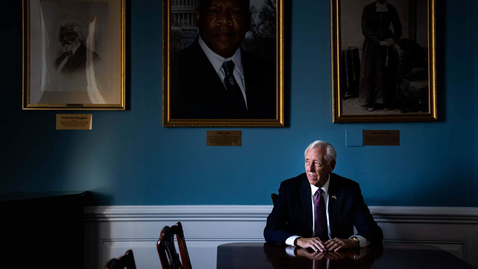 Caption: Steny Hoyer In Office Environment Background