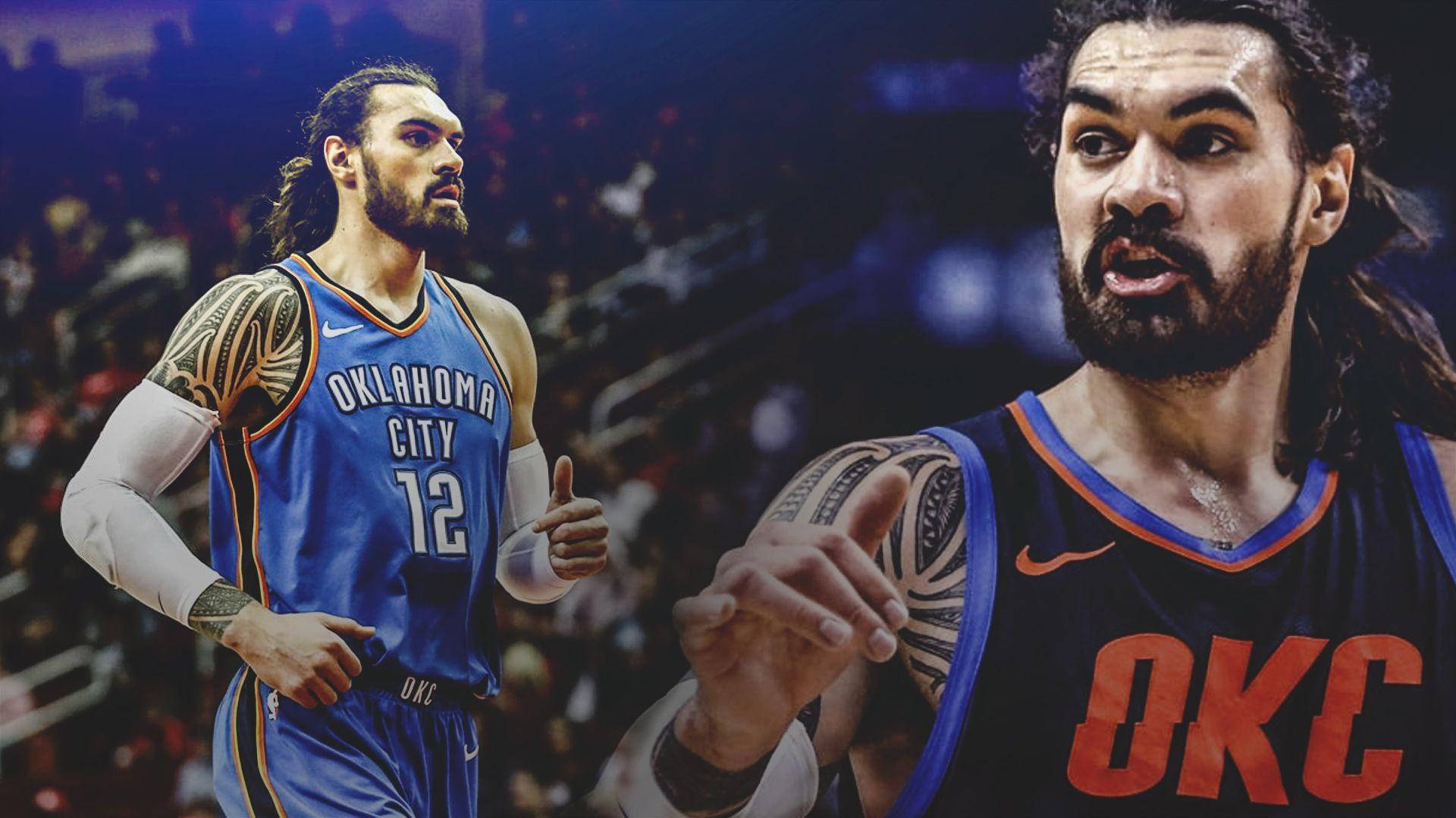Caption: Steven Adams: The Thundering Force Background