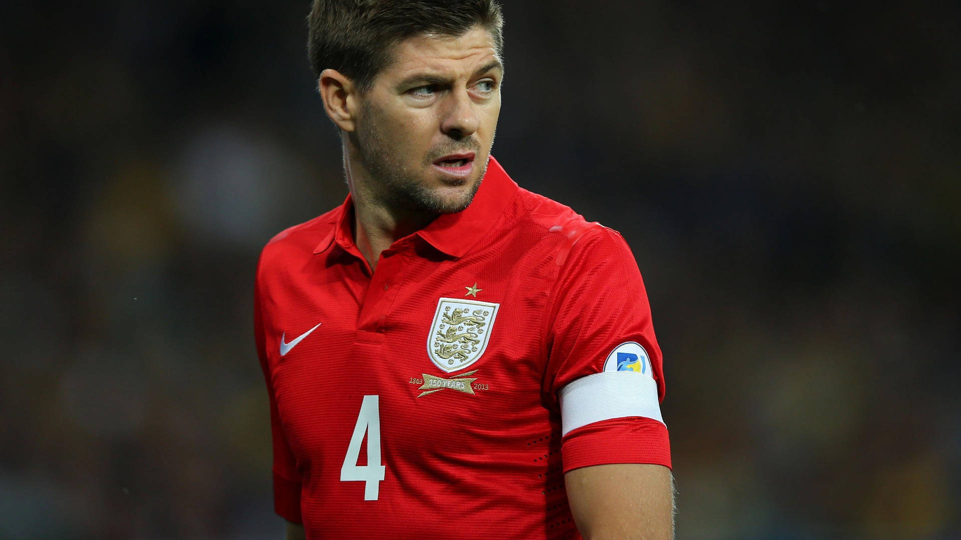 Caption: Steven Gerrard - A Legend Of England Football Background