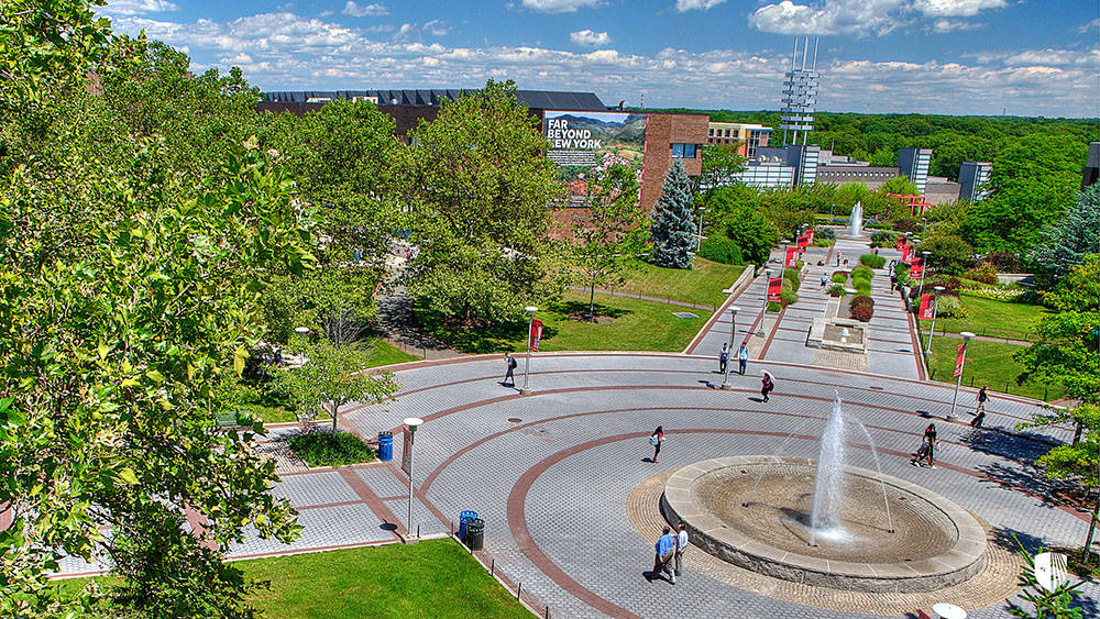 Caption: Stony Brook University Campus Grounds Background