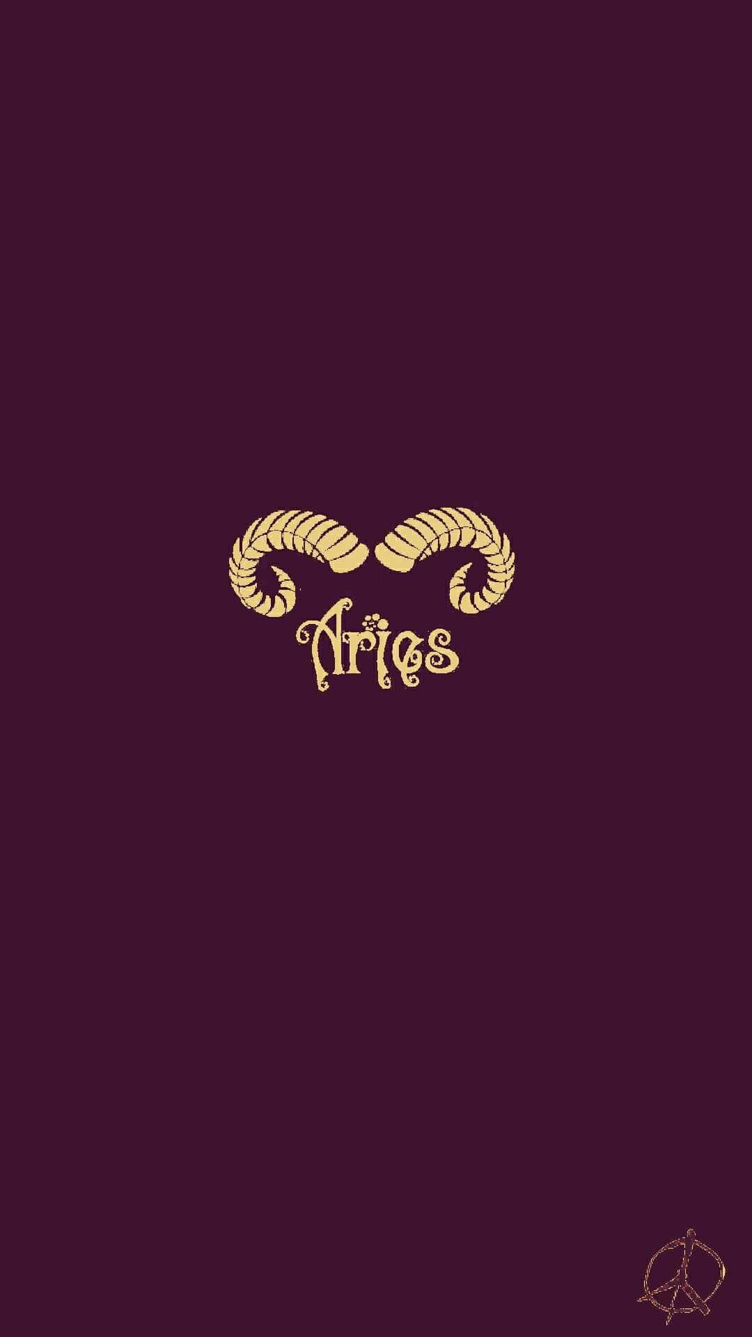 Caption: Striking Aries Zodiac Apple Iphone Wallpaper