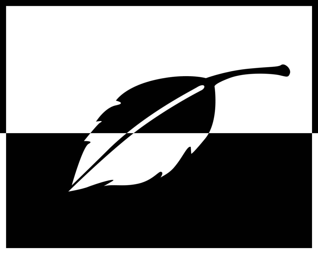 Caption: Striking Contrast - Black And White Leaf Graphic Pfp Background