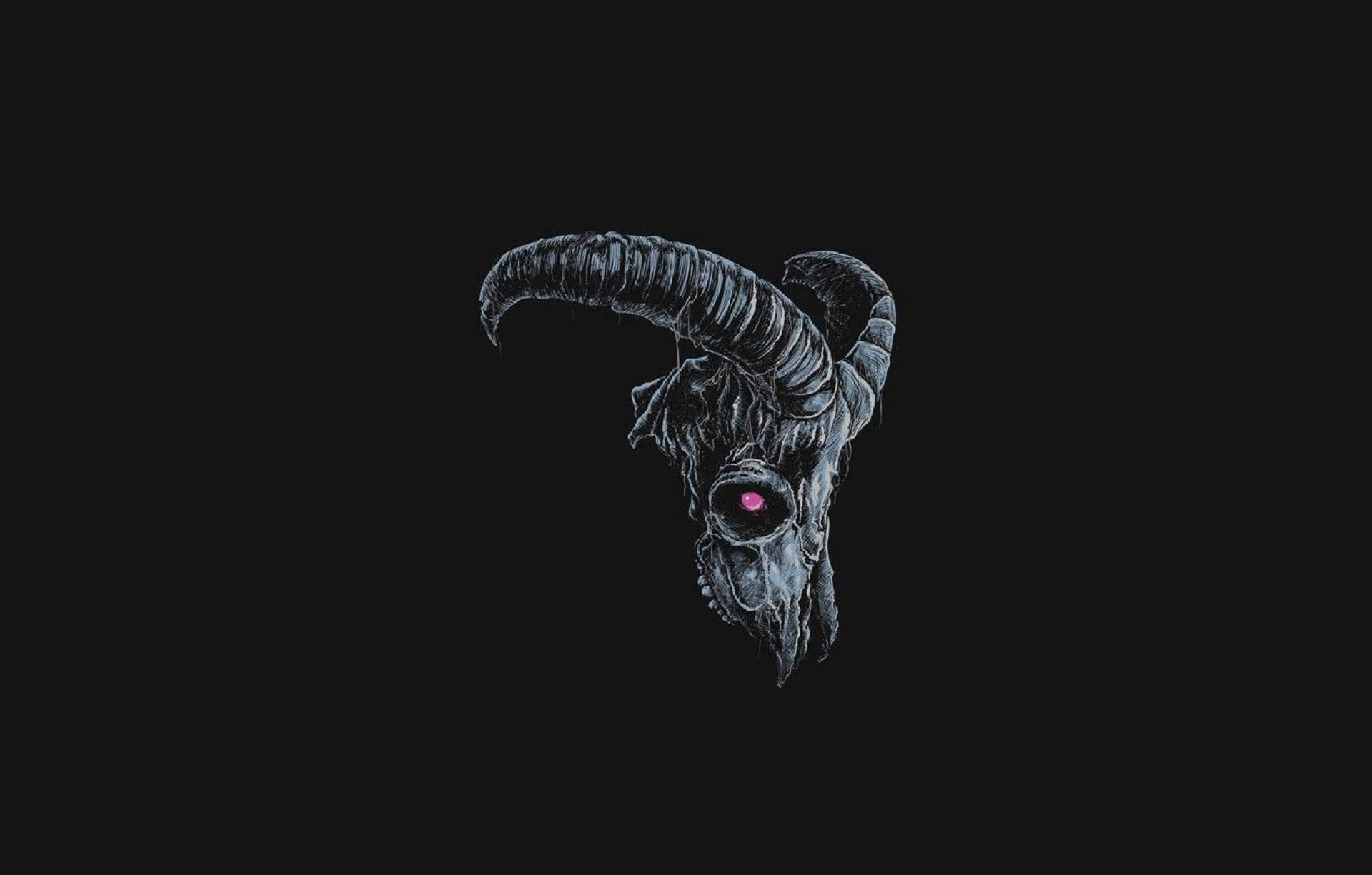 Caption: Striking Image Of A Devil Goat In Black Background