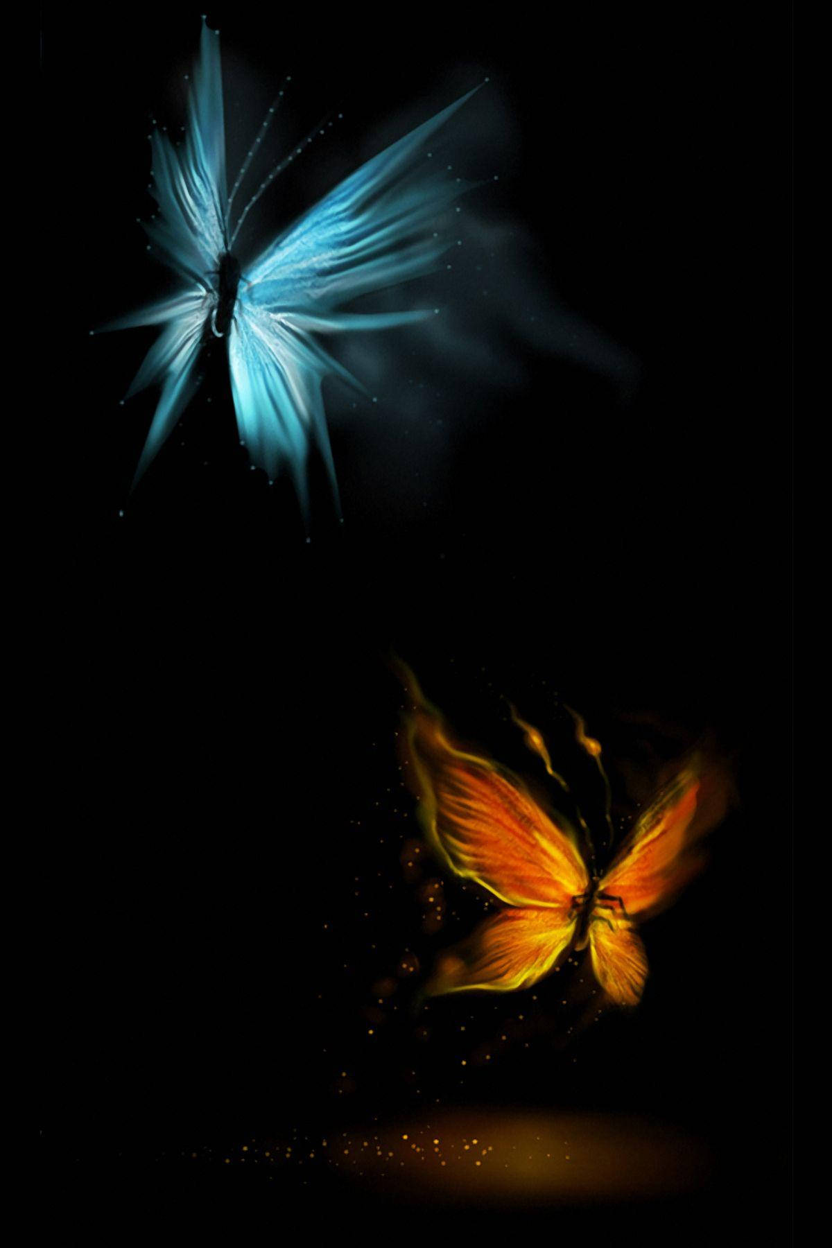 Caption: Stunning 3d Butterfly Theme On Android Phone Background