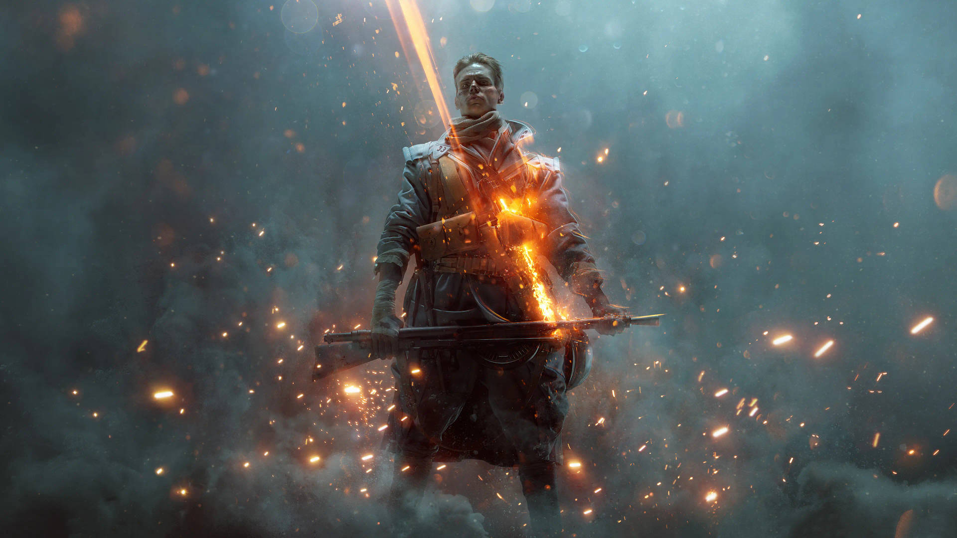 Caption: Stunning 4k Representation Of A French Soldier Wielding A Chauchat In Battlefield 1 Background