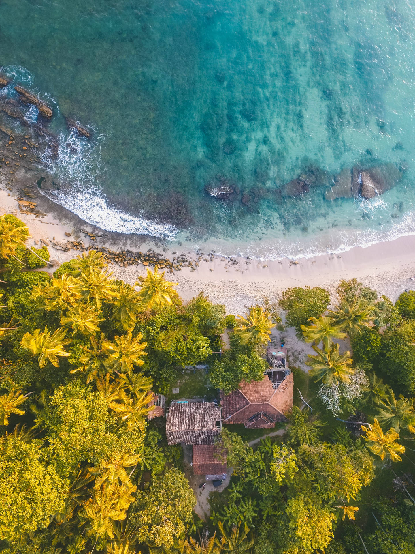 Caption: Stunning Aerial View Of Unawatuna Beach, Sri Lanka