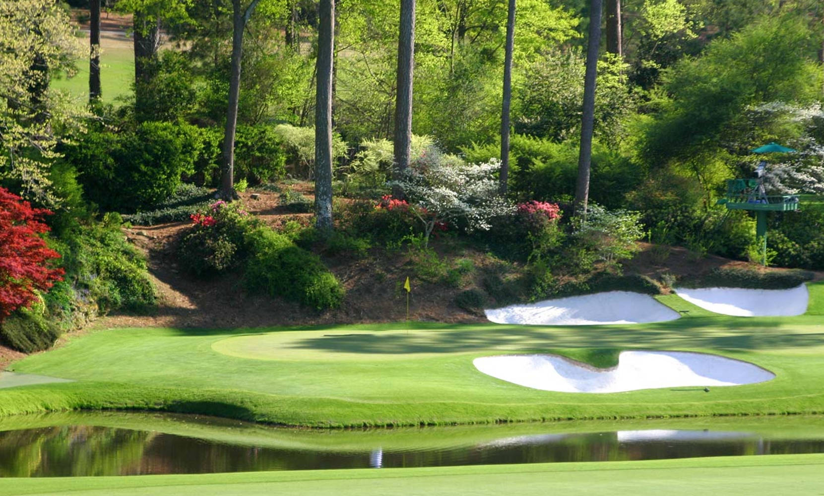 Caption: Stunning Augusta National Golf Course Desktop Background Background