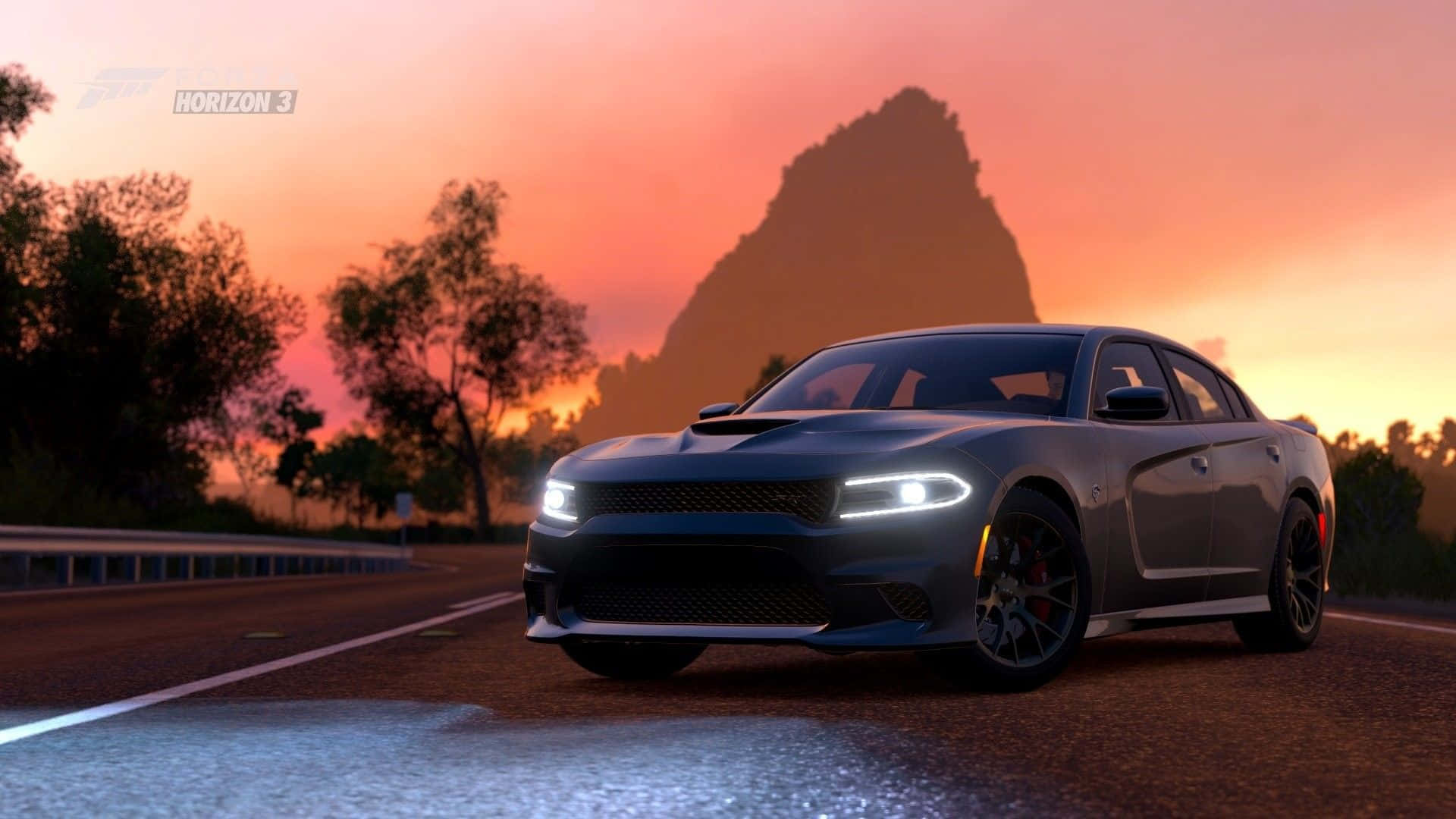 Caption: Stunning Dodge Charger In Action Background