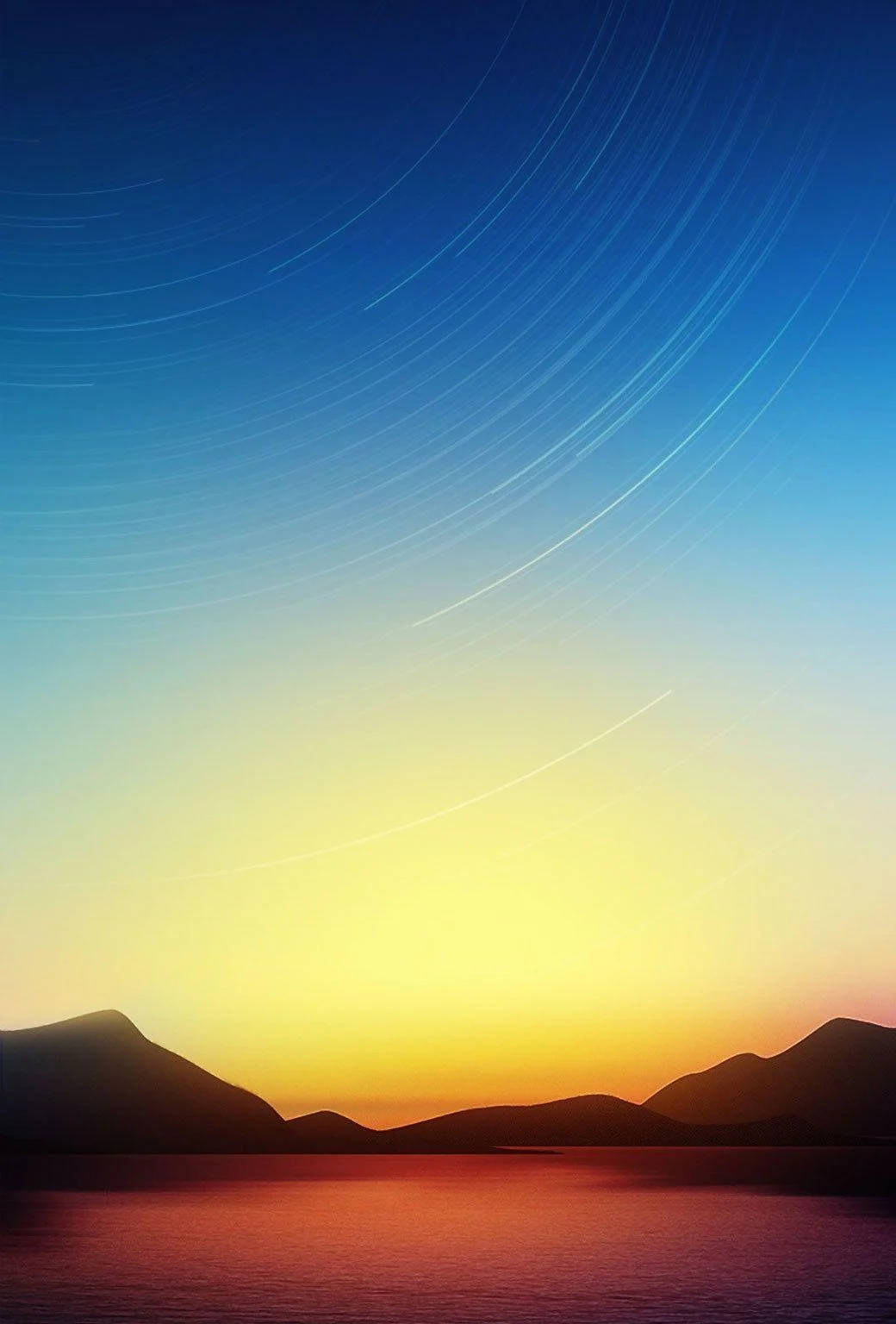 Caption: Stunning Miui Wallpaper Of Blue-yellow Sky Over A Desert Landscape