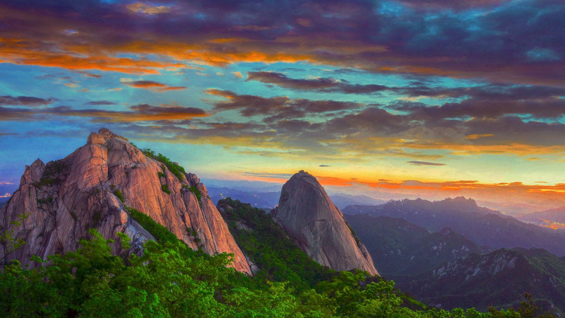 Caption: Stunning Mountain Ranges In South Korea Background