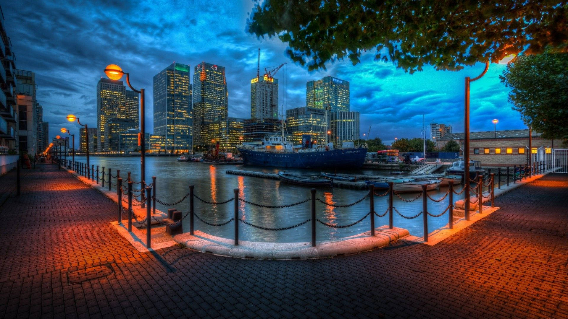 Caption: Stunning Orlando Cityscape At Twilight Background