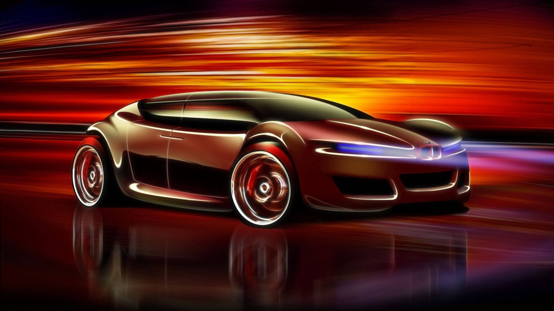 Caption: Stunning Shiny Red 3d Car In High Definition Background