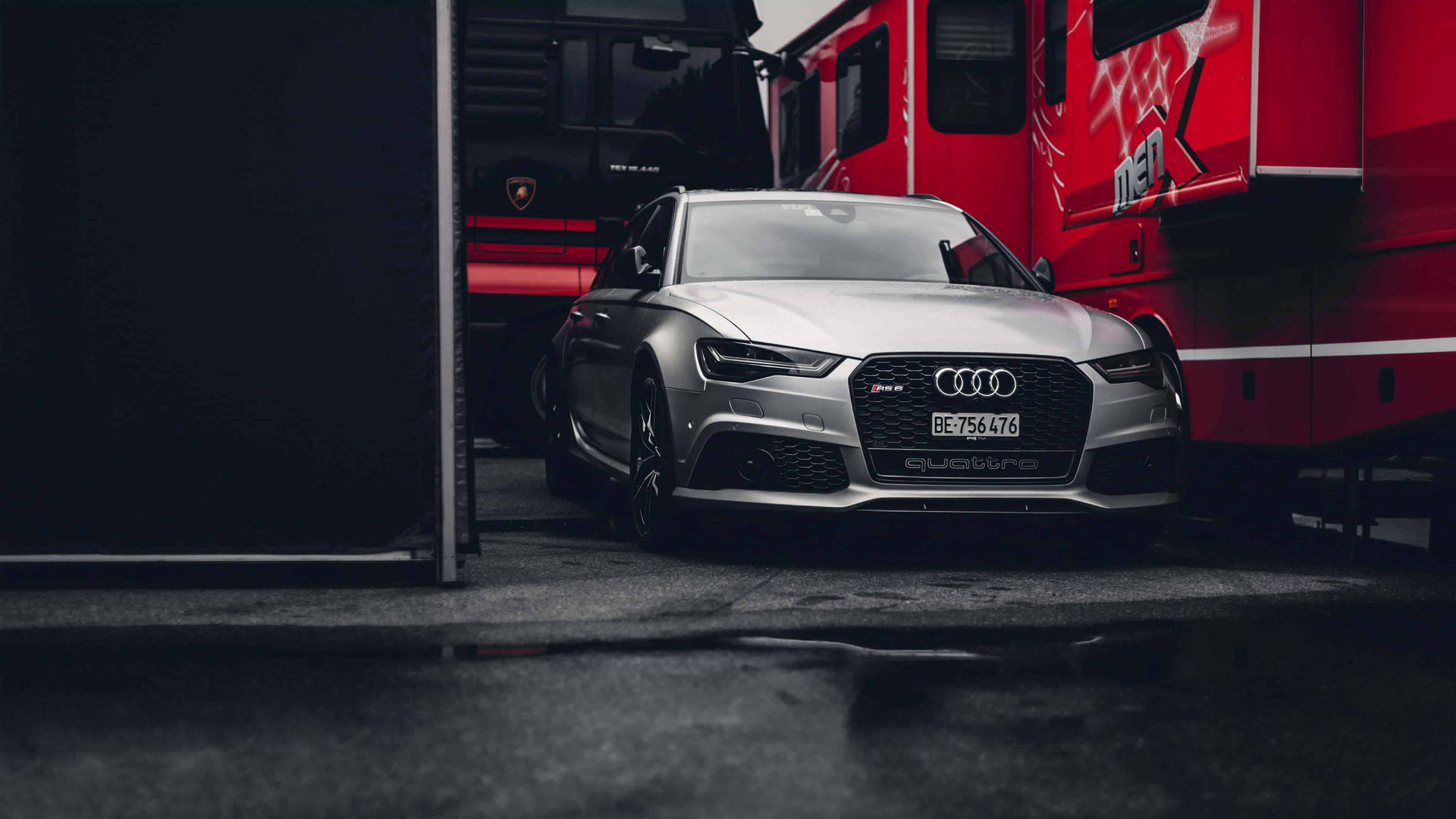 Caption: Stunning Silver Audi Rs 6 Unleashed Background