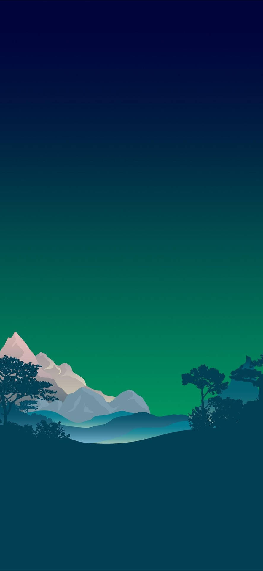 Caption: Stunning Snowy Mountain Green Iphone Wallpaper