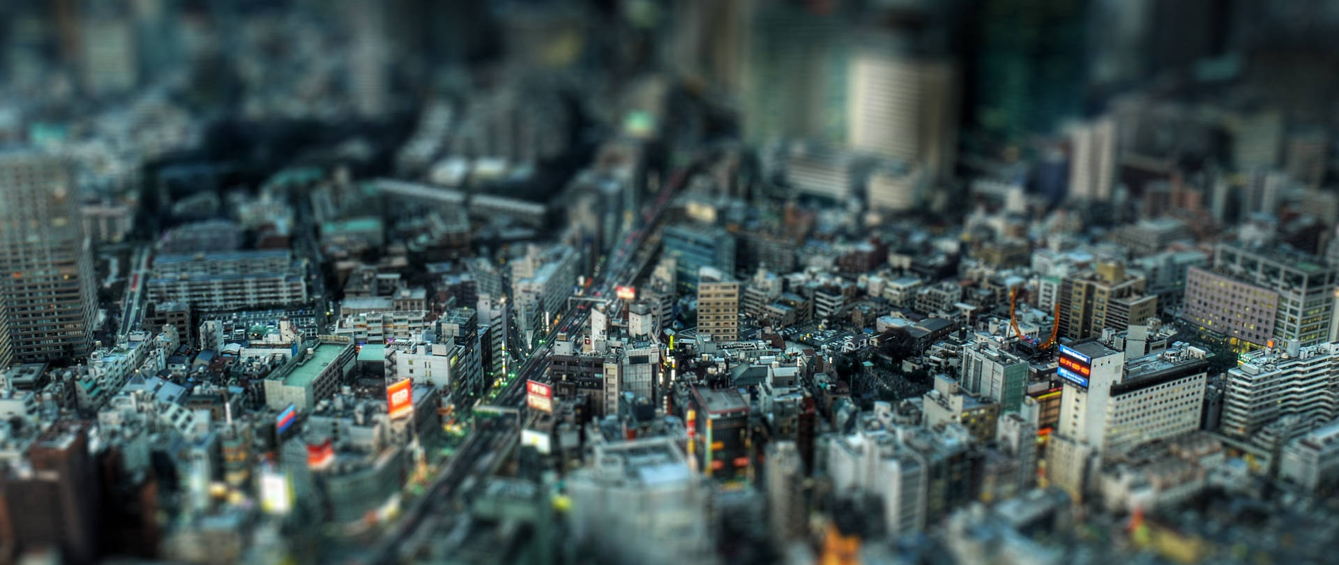 Caption: Stunning Ultra Wide 4k City Miniature Landscape Background