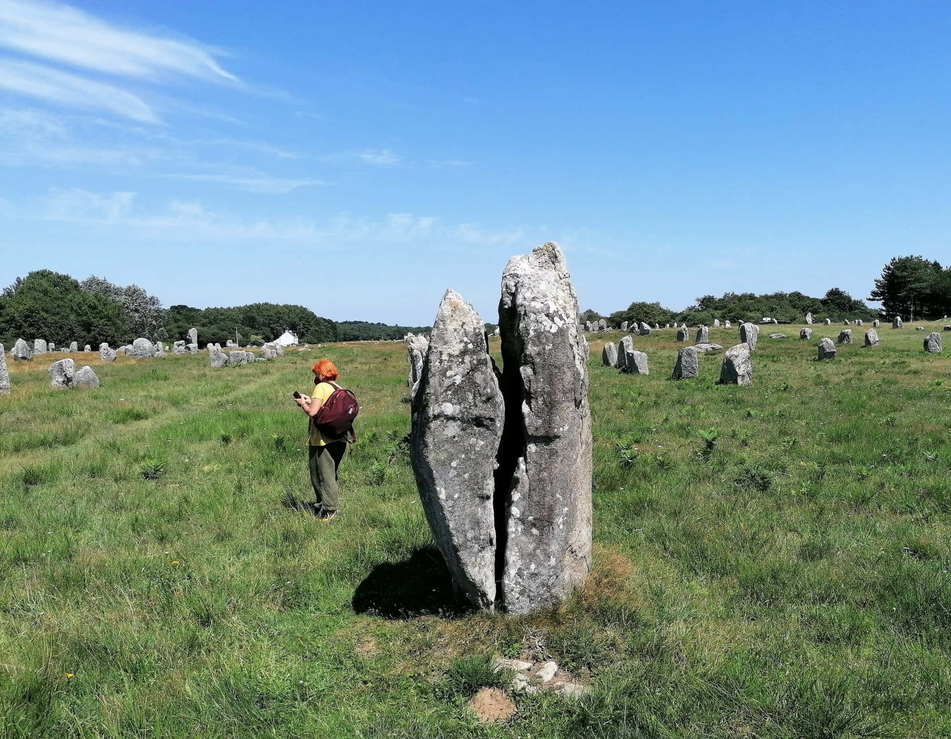 Caption: Stunning View Of Cracked Monolith In Carnac, France