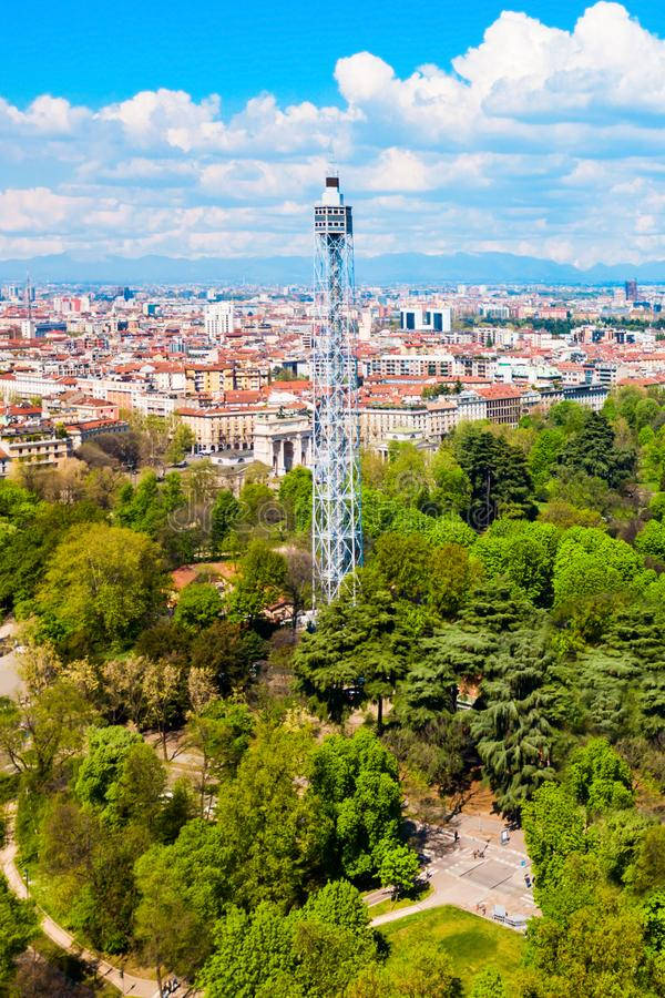 Caption: Stunning View Of The Branca Tower Majestically Standing In The Heart Of Milan, Italy.