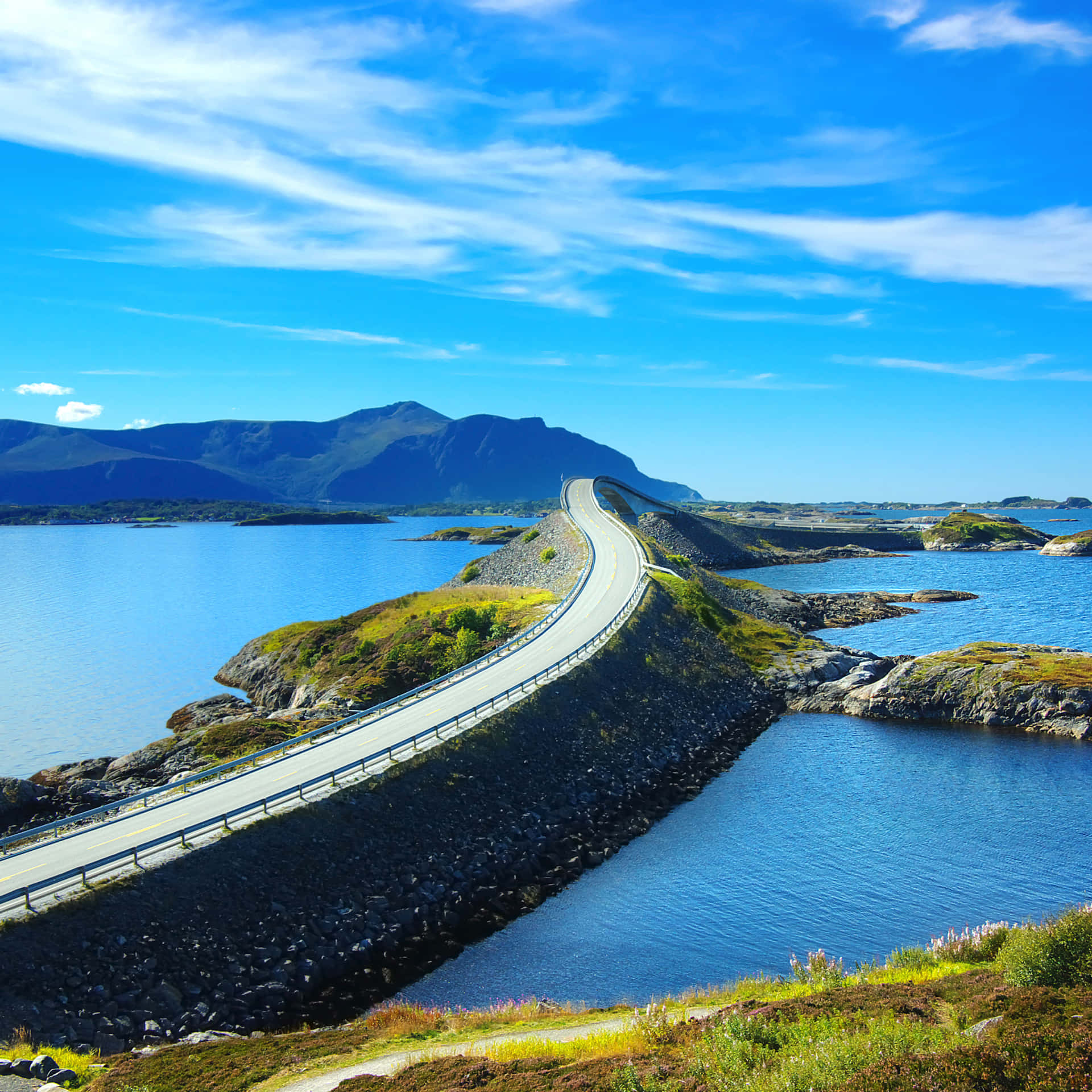 Caption: Stunning View Of The Storseisundet Bridge In Daylight