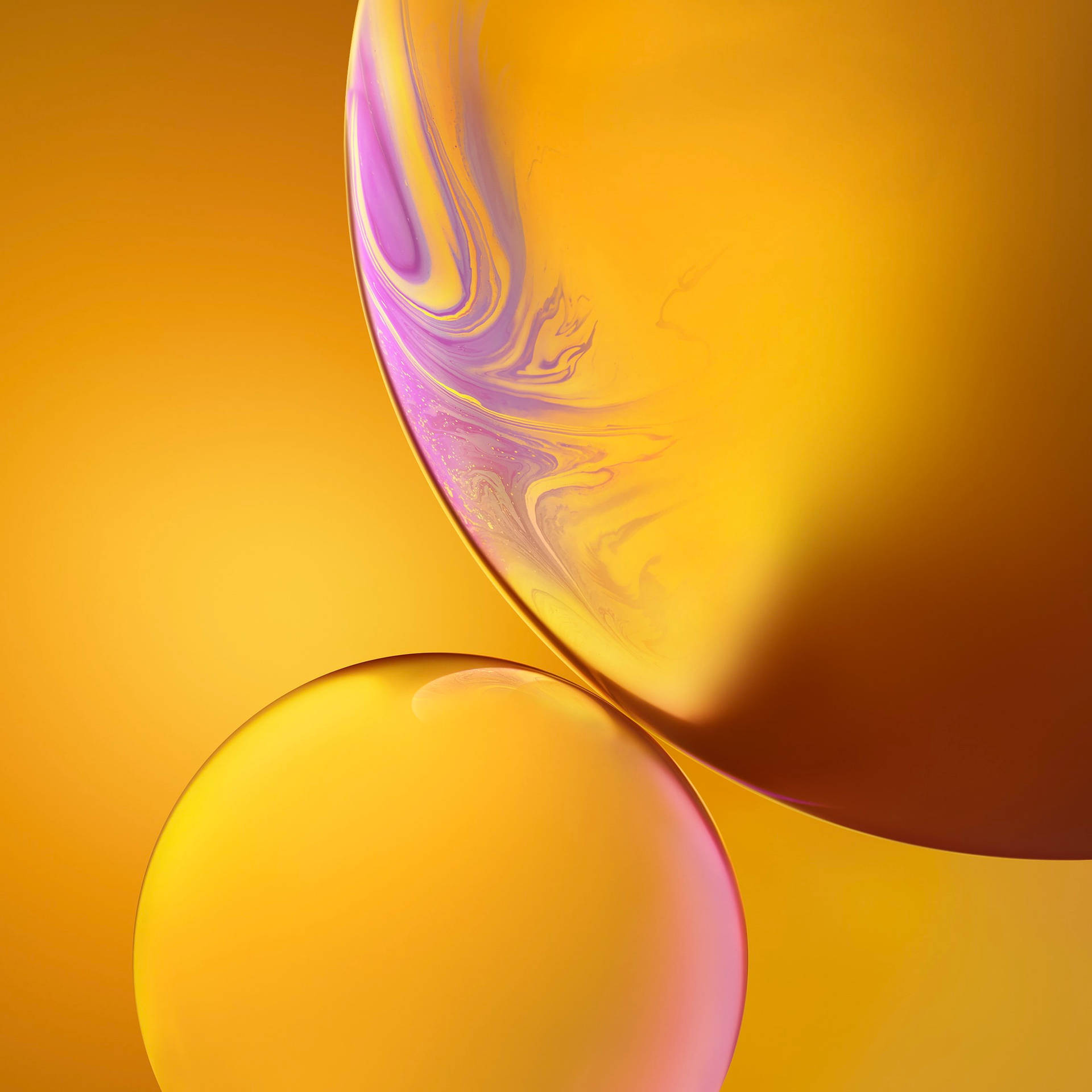 Caption: Stunning Yellow Bubbles Background For Iphone X Amoled Display Background