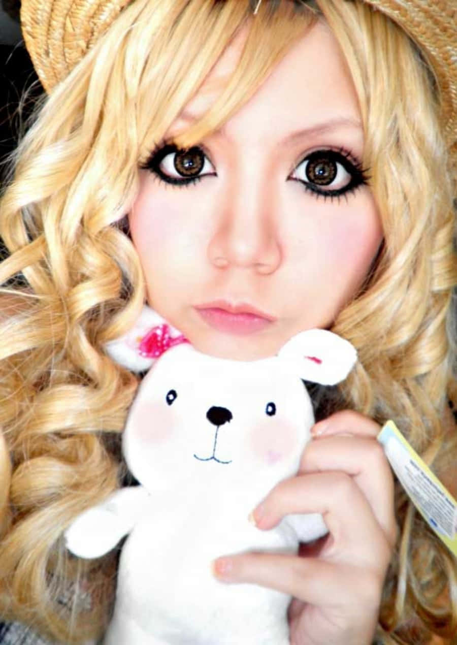 Caption: Stylish Gyaru Girl Posing Casually Background