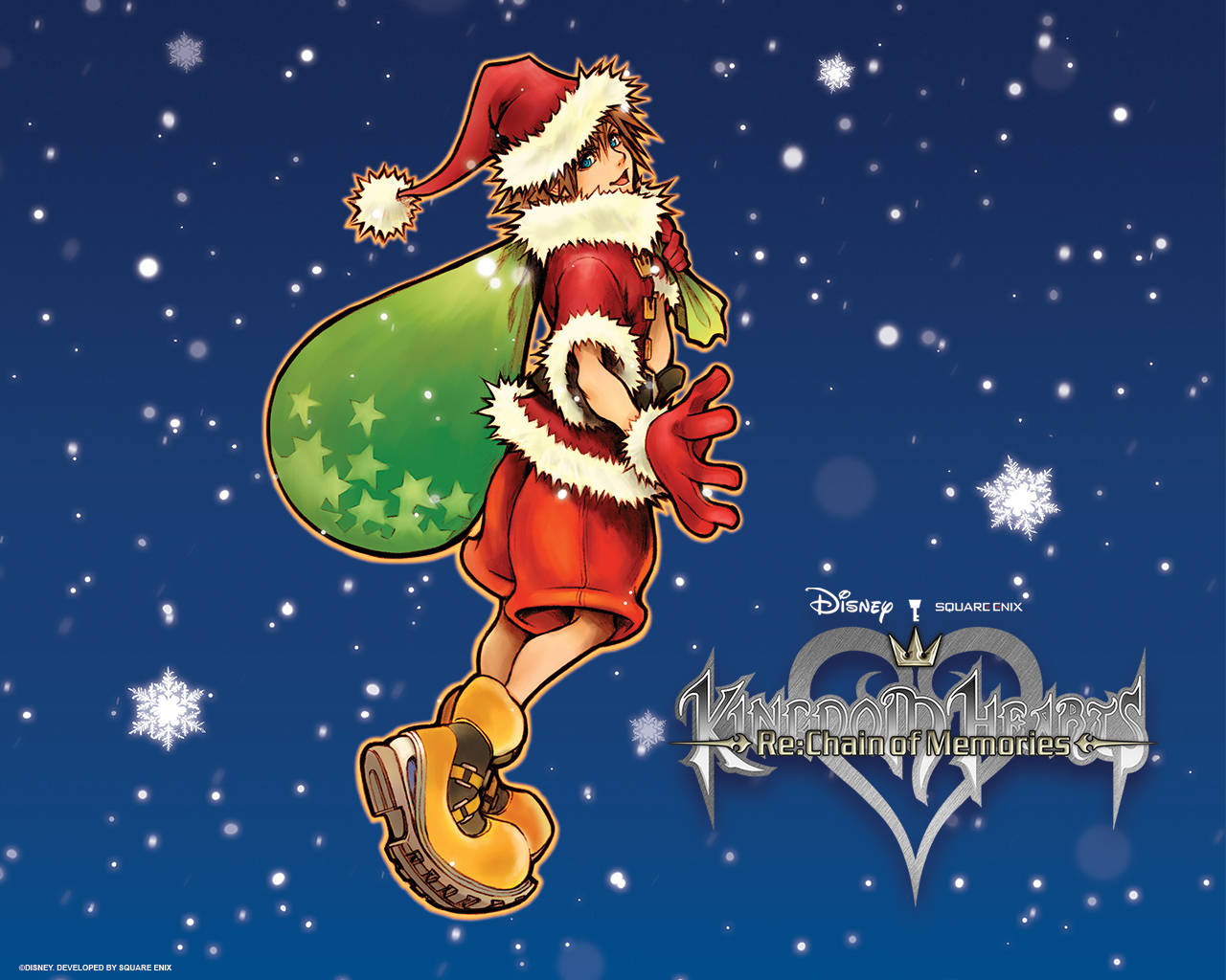 Caption: Stylish Holiday Kingdom Hearts Logo Background