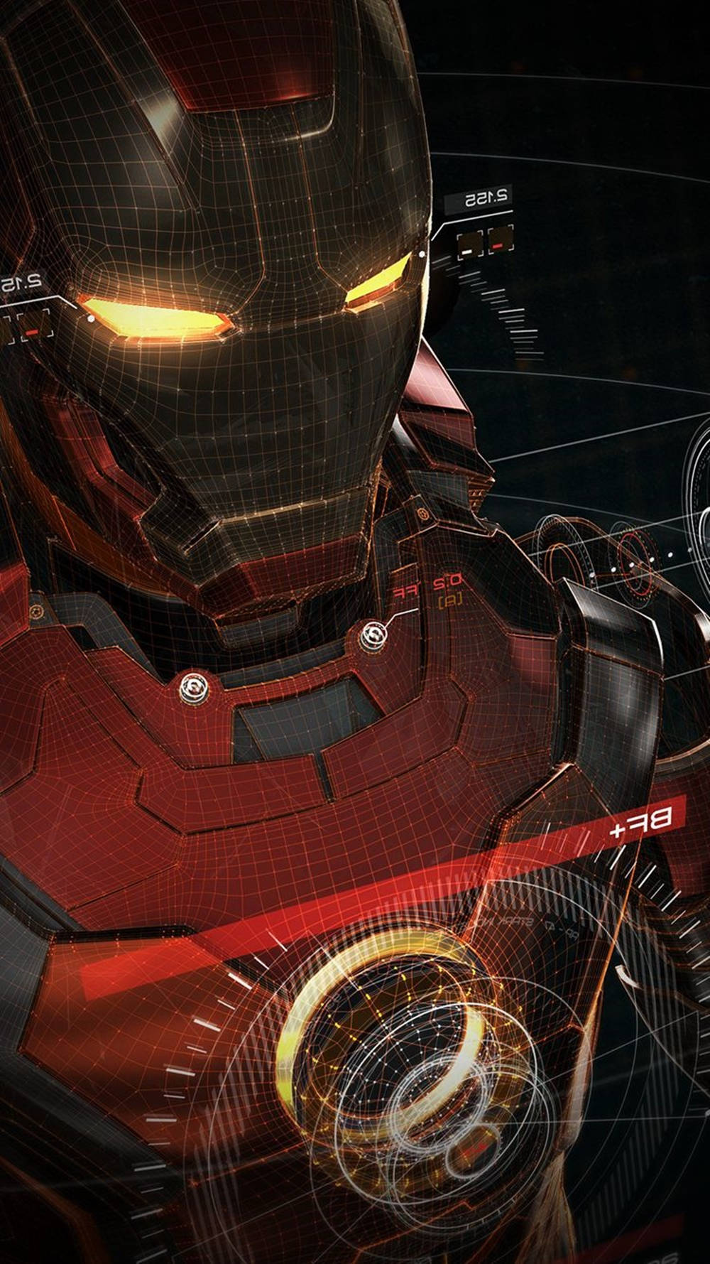 Caption: Stylish Iron Man Phone With Robotic Design Background