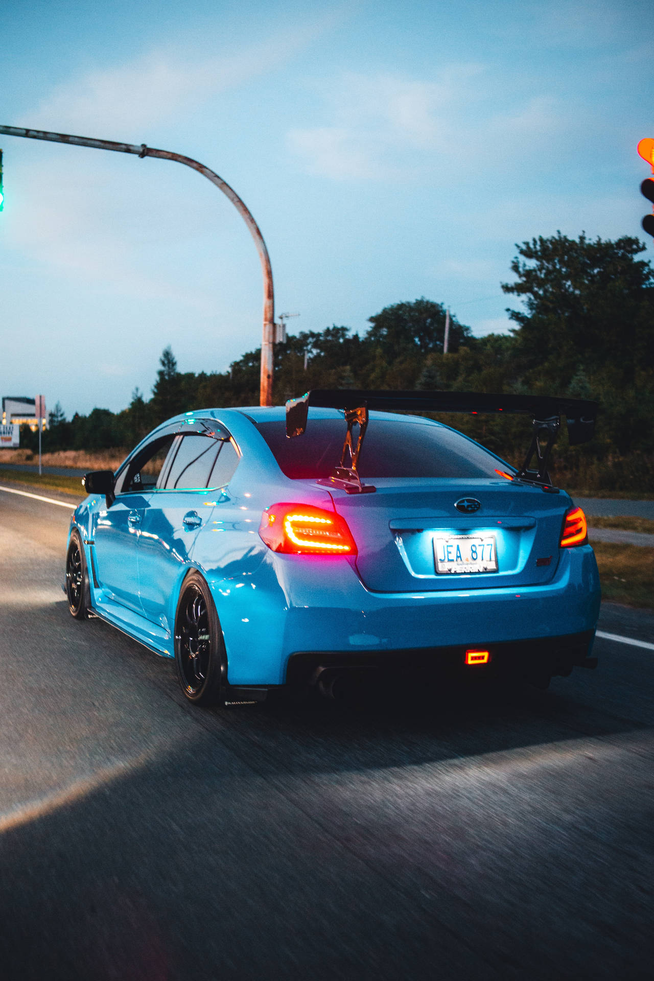 Caption: Subaru Wrx Sti At A Stoplight In 4k Background