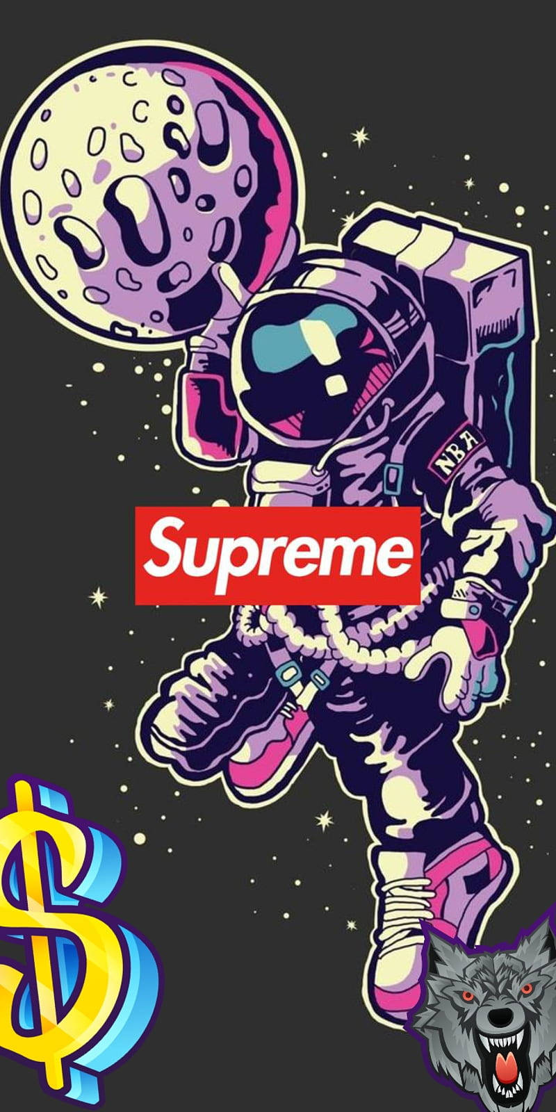 Caption: Supreme Superior Logo In Cosmic Background Background