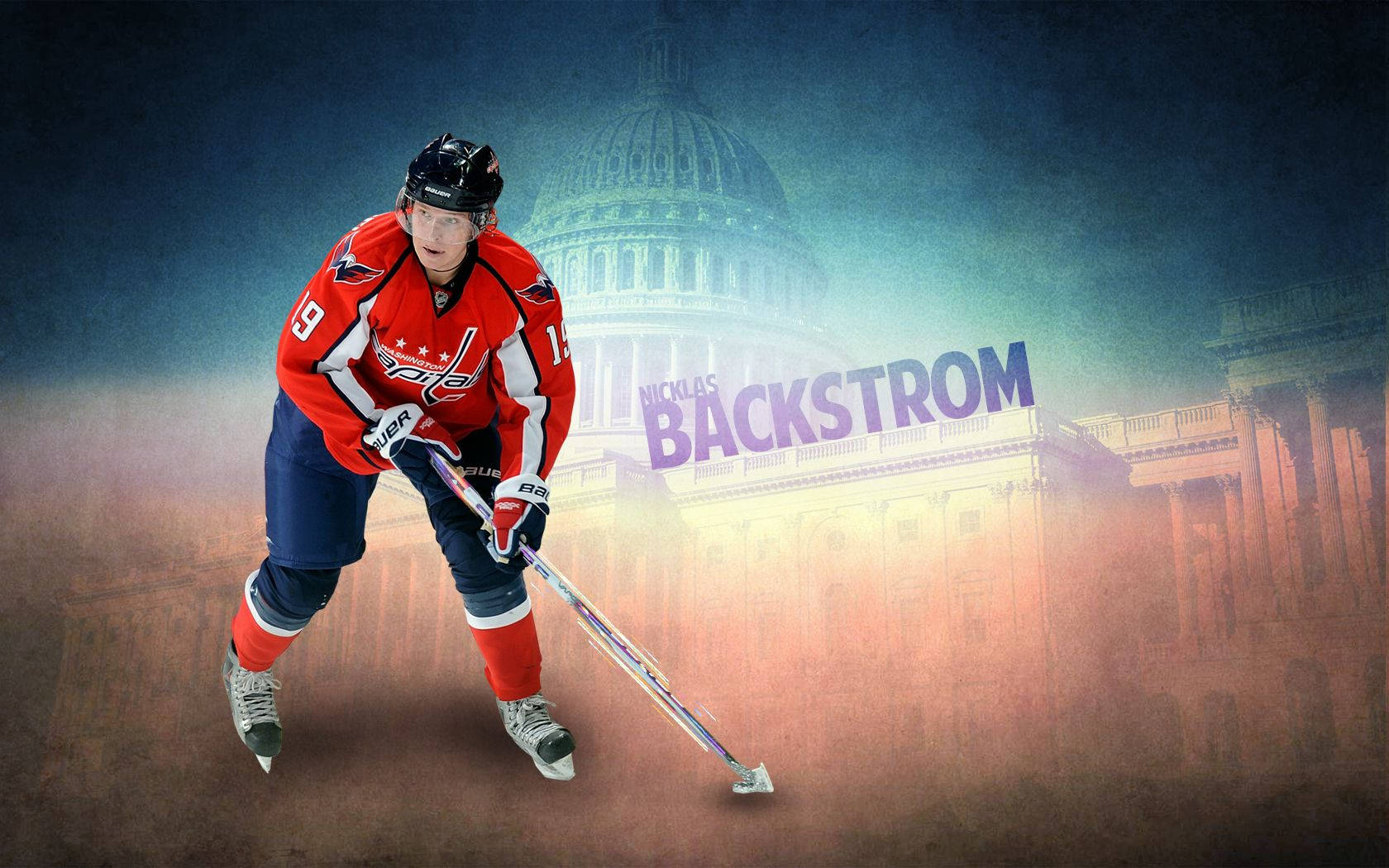 Caption: Swedish Hockey Prodigy Nicklas Backstrom In Action Background